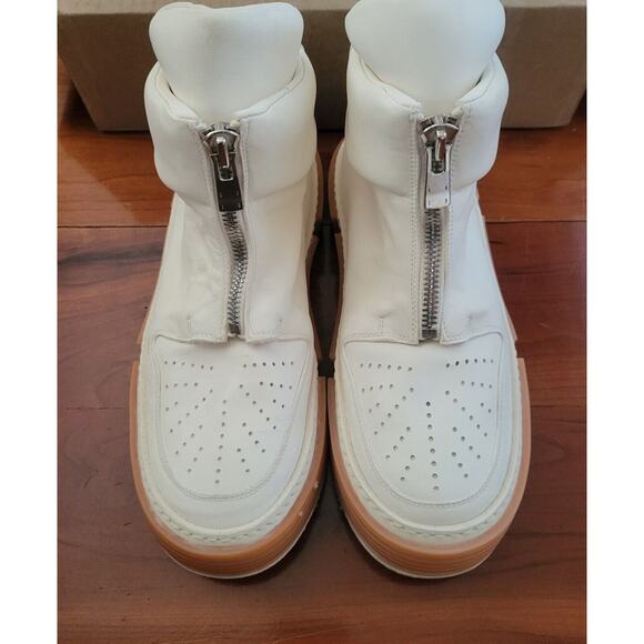 NWT GUIDI Women’s Leather High Top Basketball Sneakers White 39 / 8.5 US - Picture 1 of 10
